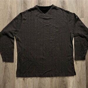Haggar Men’s Charcoal Gray V-Neck Sweater Size L